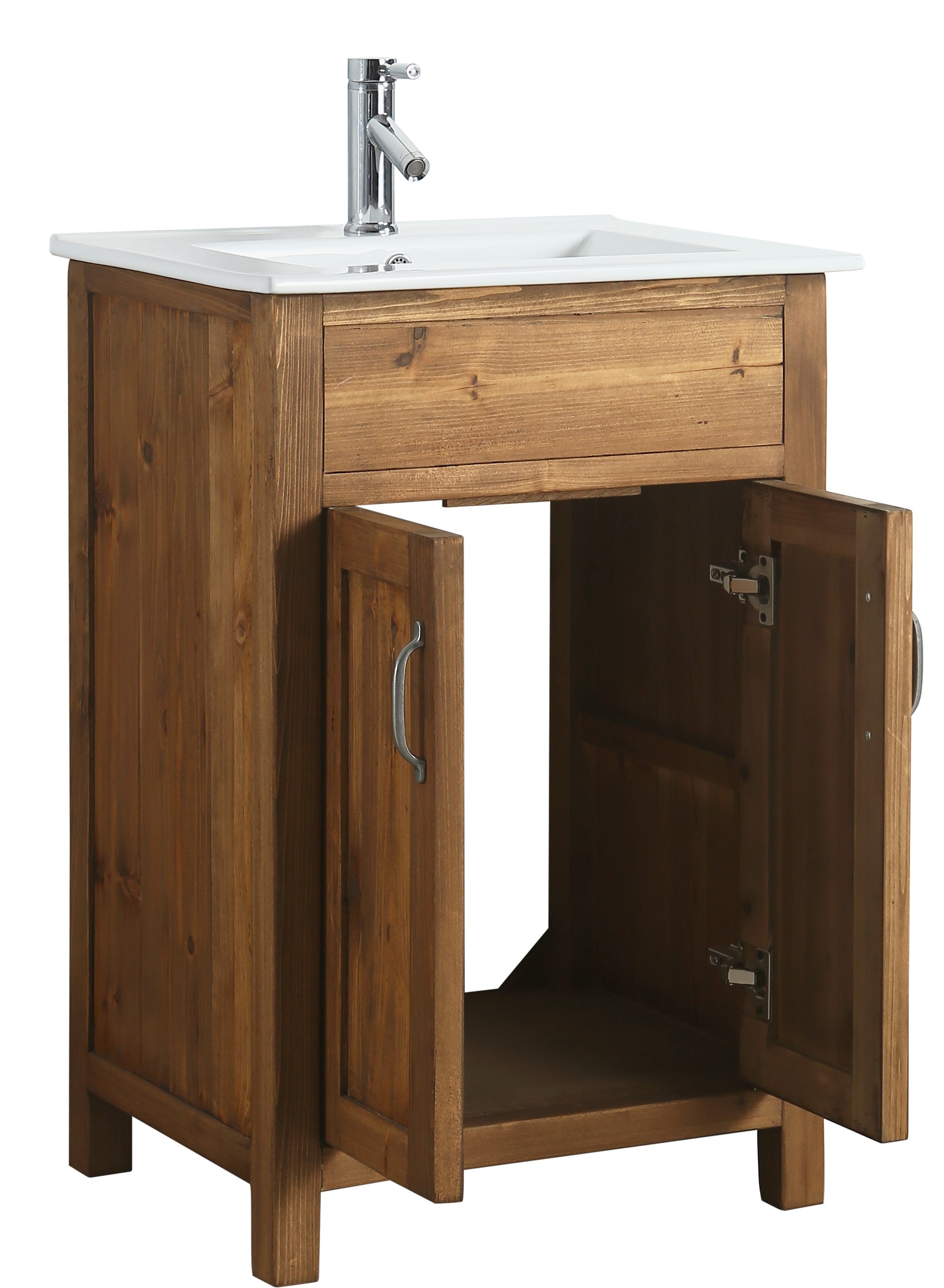 Bryson 24" Single Sink Vanity In Walnut with Porcelain Top