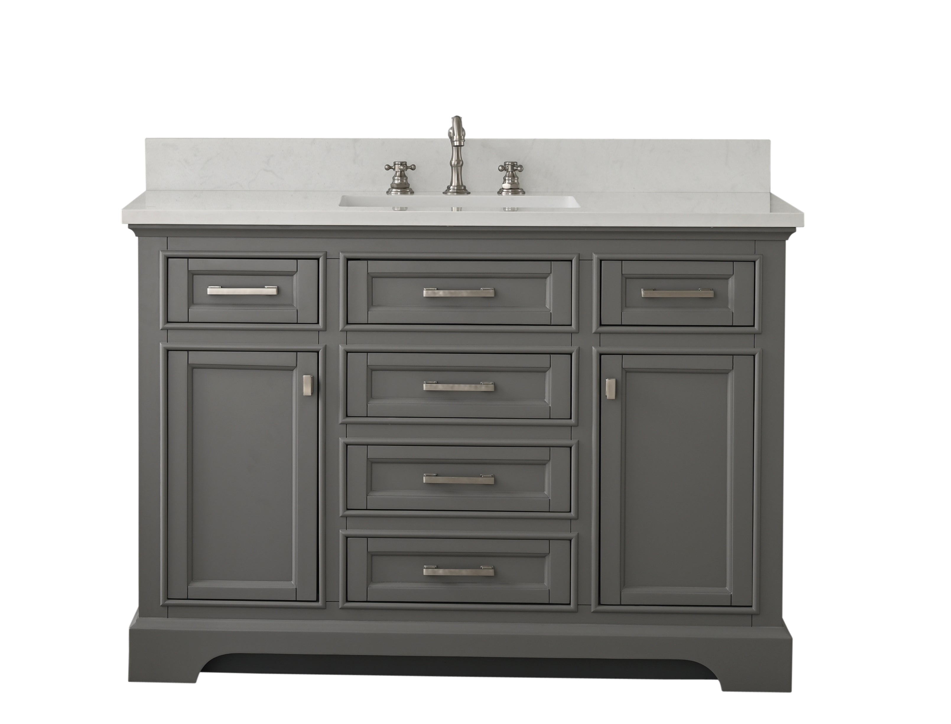 Milano 48" Single Sink Vanity with White Quartz Top