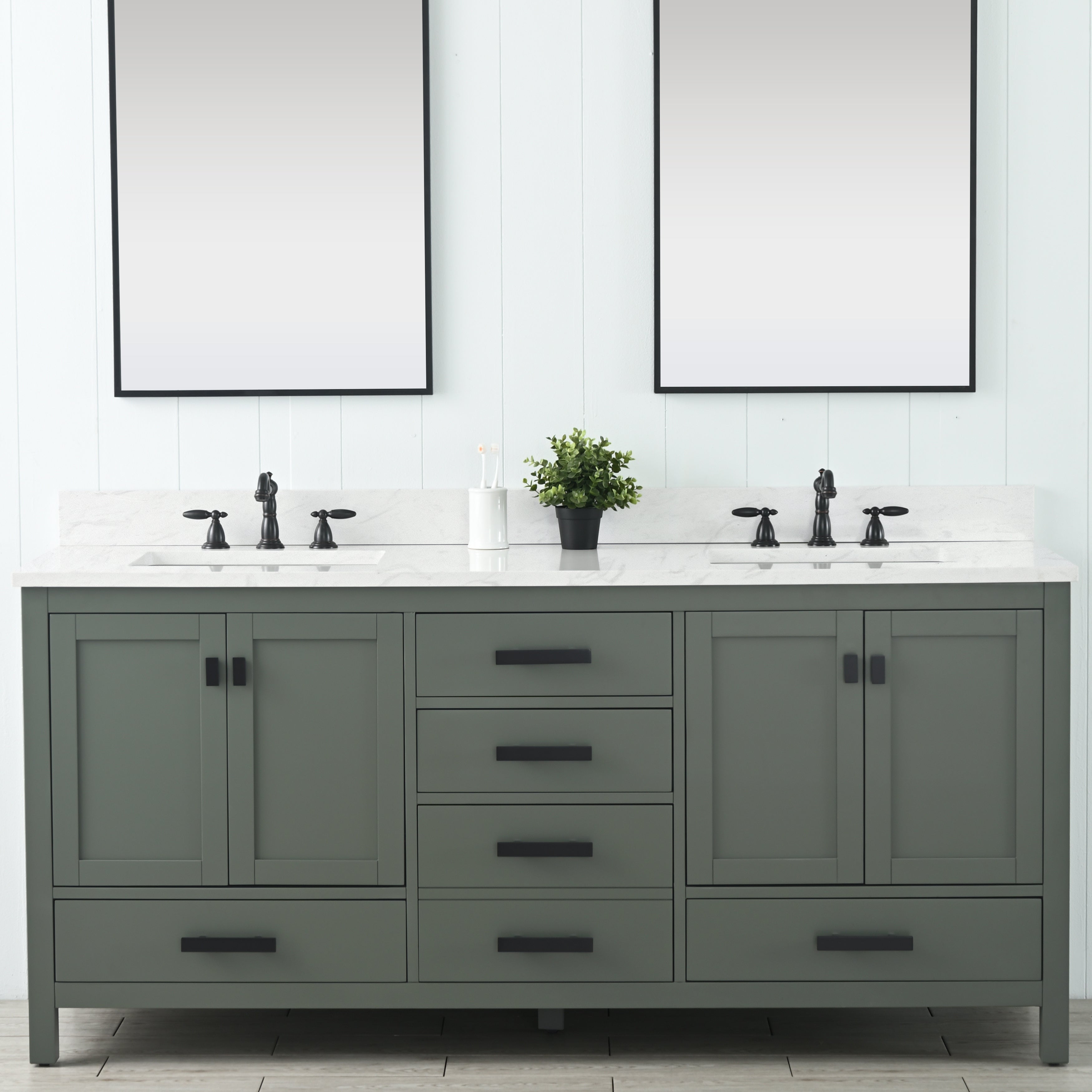 Valentino 72" Single Sink Vanity with White Quartz Top